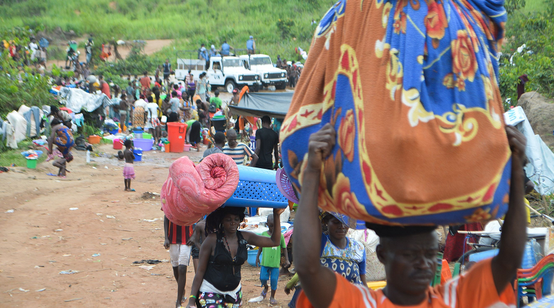 FILE PIC: Residents fleeing fighting in the eastern DR Congo. /AFP