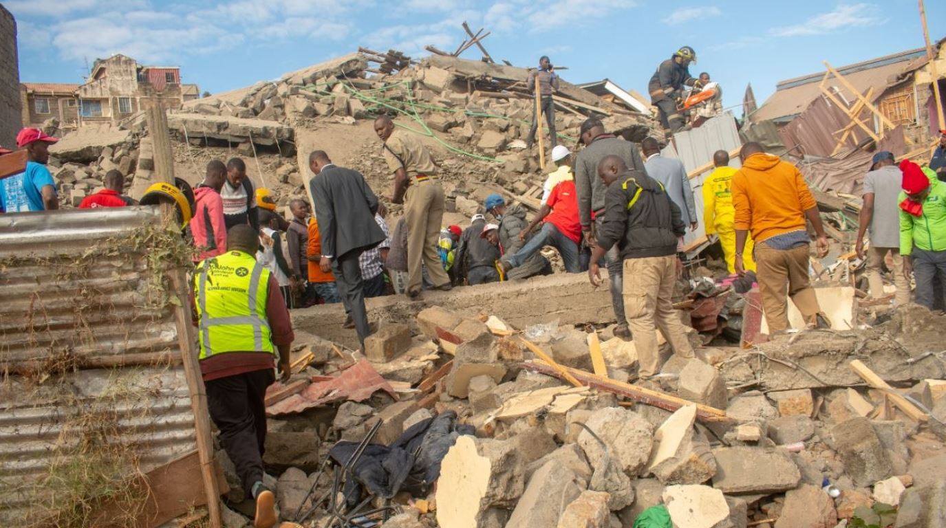 Search ad rescue services continue at the site of a building collapse in Kiambu County, Kenya on September 26, 2022. (Photo courtesy: Kiambu Governor's Press)