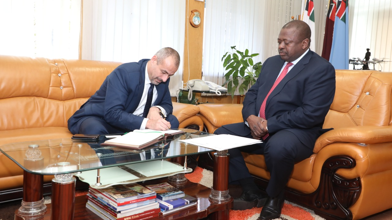 FILE PIC: Egyptian Ambassador to Kenya, His Excellency Mr. Khaled El Abyad pays a courtesy call to Chief of the Defence Forces General Samson Mwathethe on 10th December 2019. /Twitter