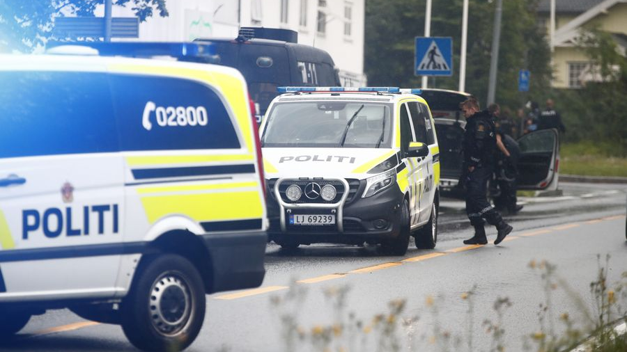 Norwegian police officers near Oslo, Norway, on Aug. 10, 2019. / Xinhua