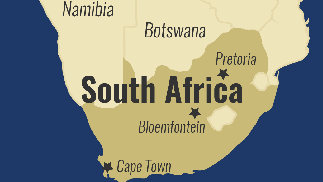 A map of South Africa