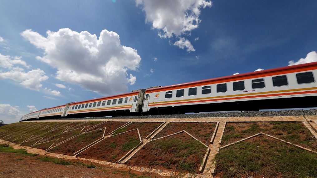 FILE PHOTO: A general view shows a train on the SGR line in Kimuka, Kenya, October 16, 2019./ CFP Image