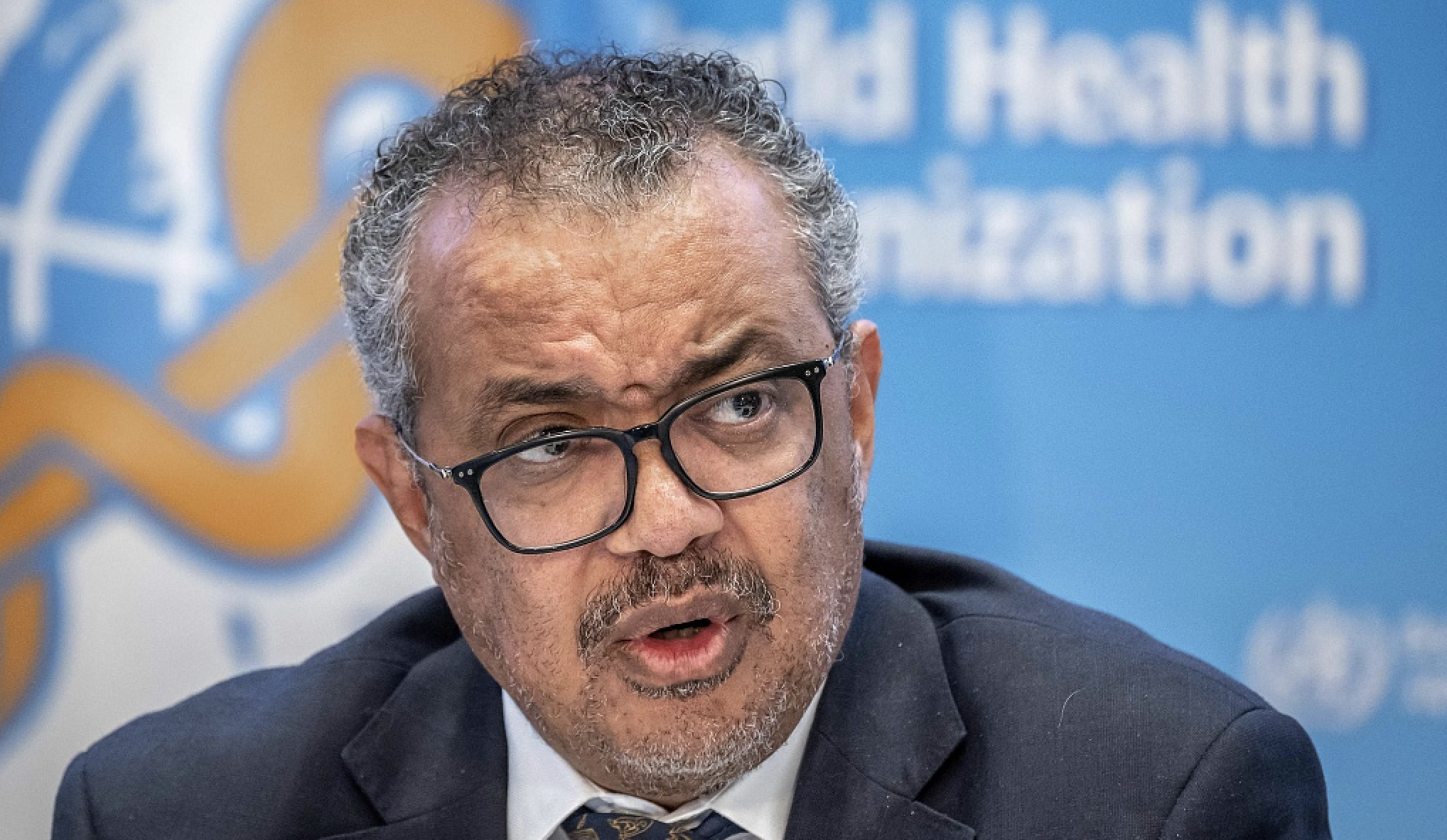 WHO Director-General Tedros Adhanom Ghebreyesus addresses during a press conference at the World Health Organization's headquarters in Geneva, on December 14, 2022. 