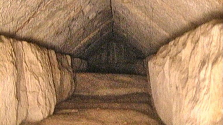 A hidden corridor inside the Great Pyramid of Giza that was discovered by researches from the the Scan Pyramids project by the Egyptian Tourism Ministry of Antiquities. /Reuters