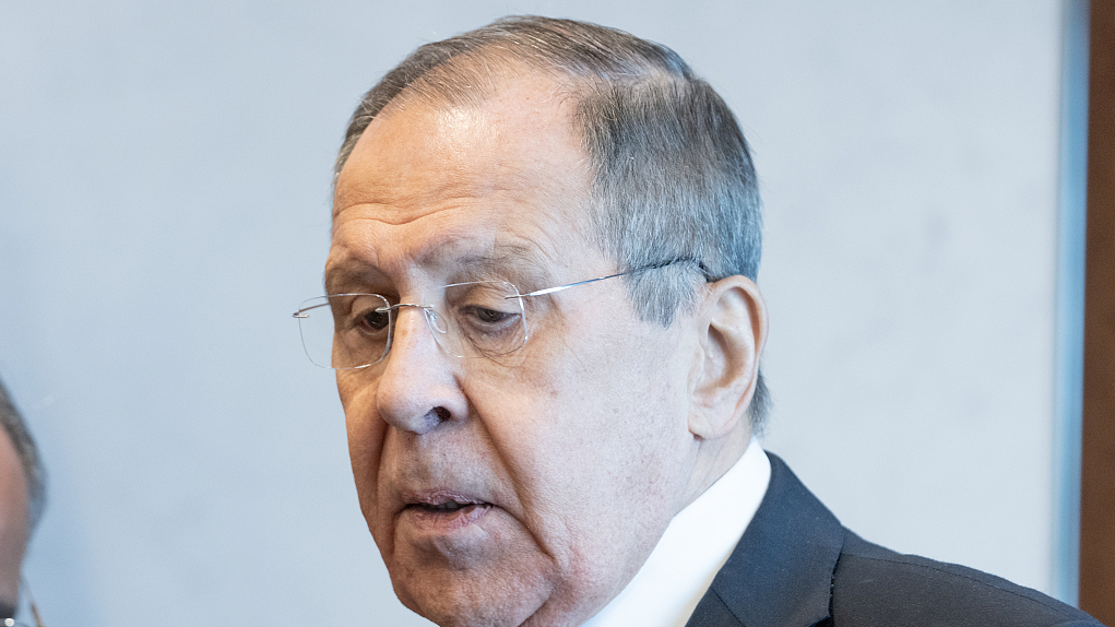 Russian Foreign Minister Sergei Lavrov seen at the meeting with Secretary-General Antonio Guterres at UN Headquarters in New York on April 24, 2023. /CFP