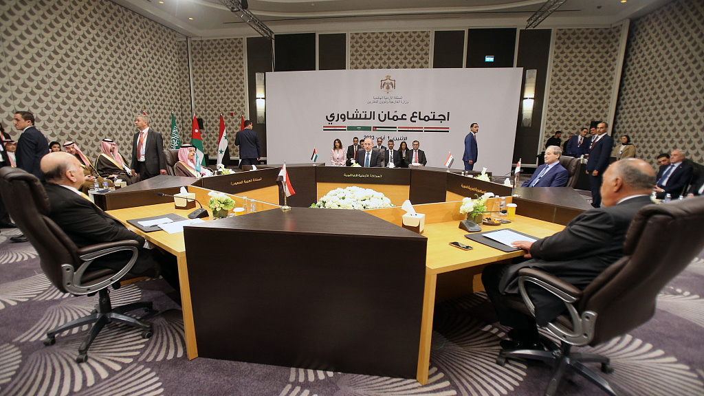 FILE PHOTO: Arab foreign ministers during a meeting with their Syrian counterpart to discuss the return of Syria to the Arab League and the normalization of the relations of Syria with Arab countries. /CFP