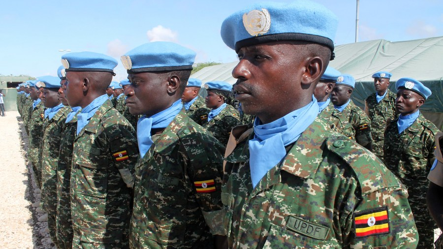 FILE PIC: Photo shows Ugandan Soldiers in Mogadishu, capital of Somalia, May 18, 2014. /Xinhua