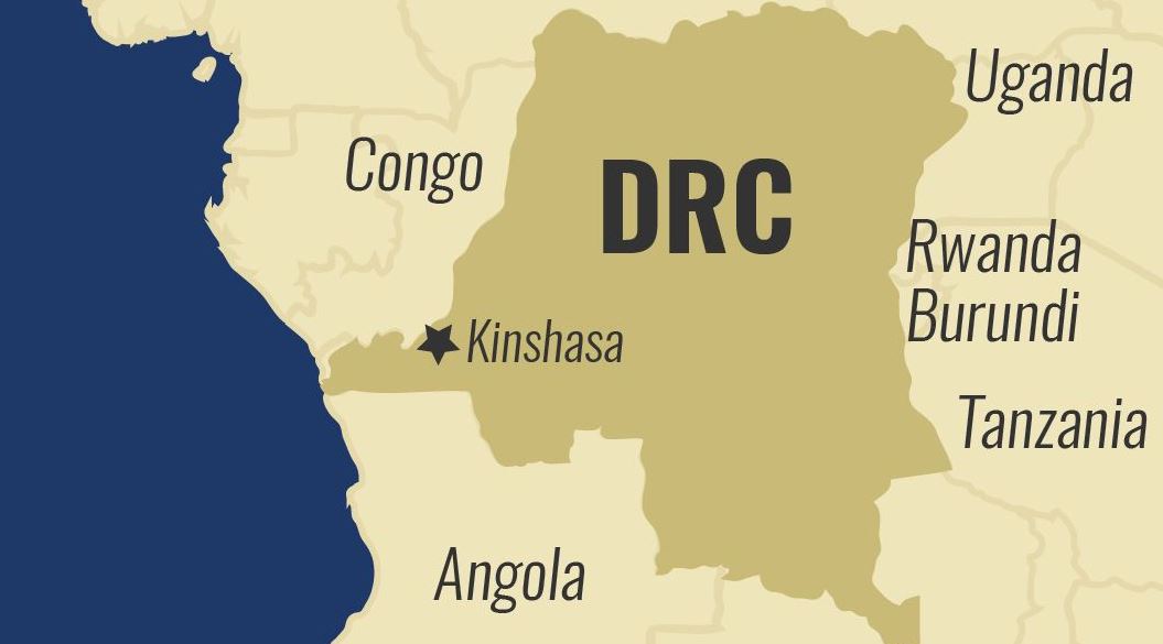 A map of the Democratic Republic of Congo. 