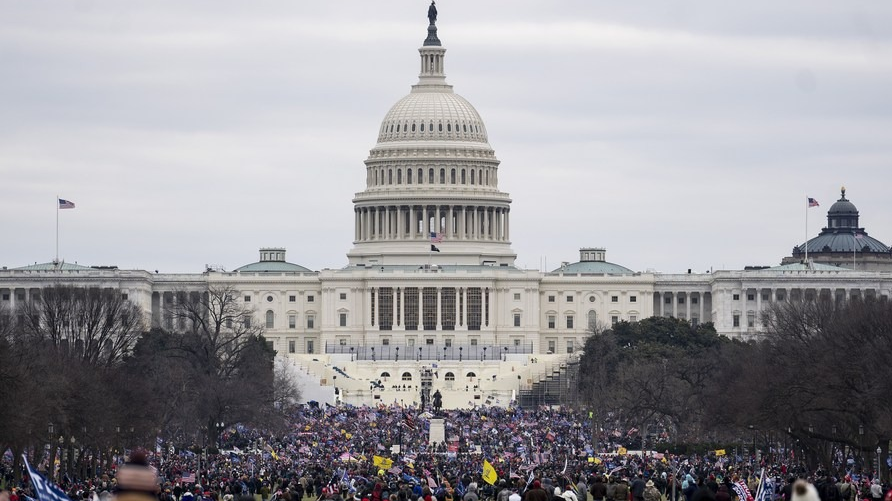 FILE PIC: Photo taken on Jan. 6, 2021 shows supporters of U.S. President Donald Trump gathering in front of the U.S. Capitol building in Washington, D.C., the United States. /Xinhua