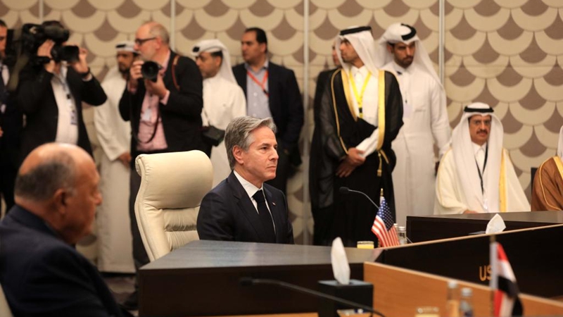 U.S. Secretary of State Antony Blinken and other Middle East leaders. /Xin