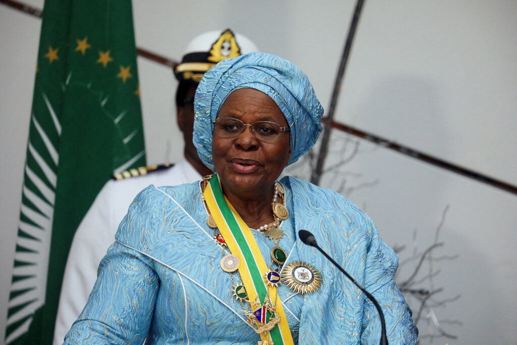 Namibia's first woman president, Netumbo Nandi-Ndaitwah, speaks during her inauguration at the State House in Windhoek, Namibia, March 21, 2025. /Reuters
