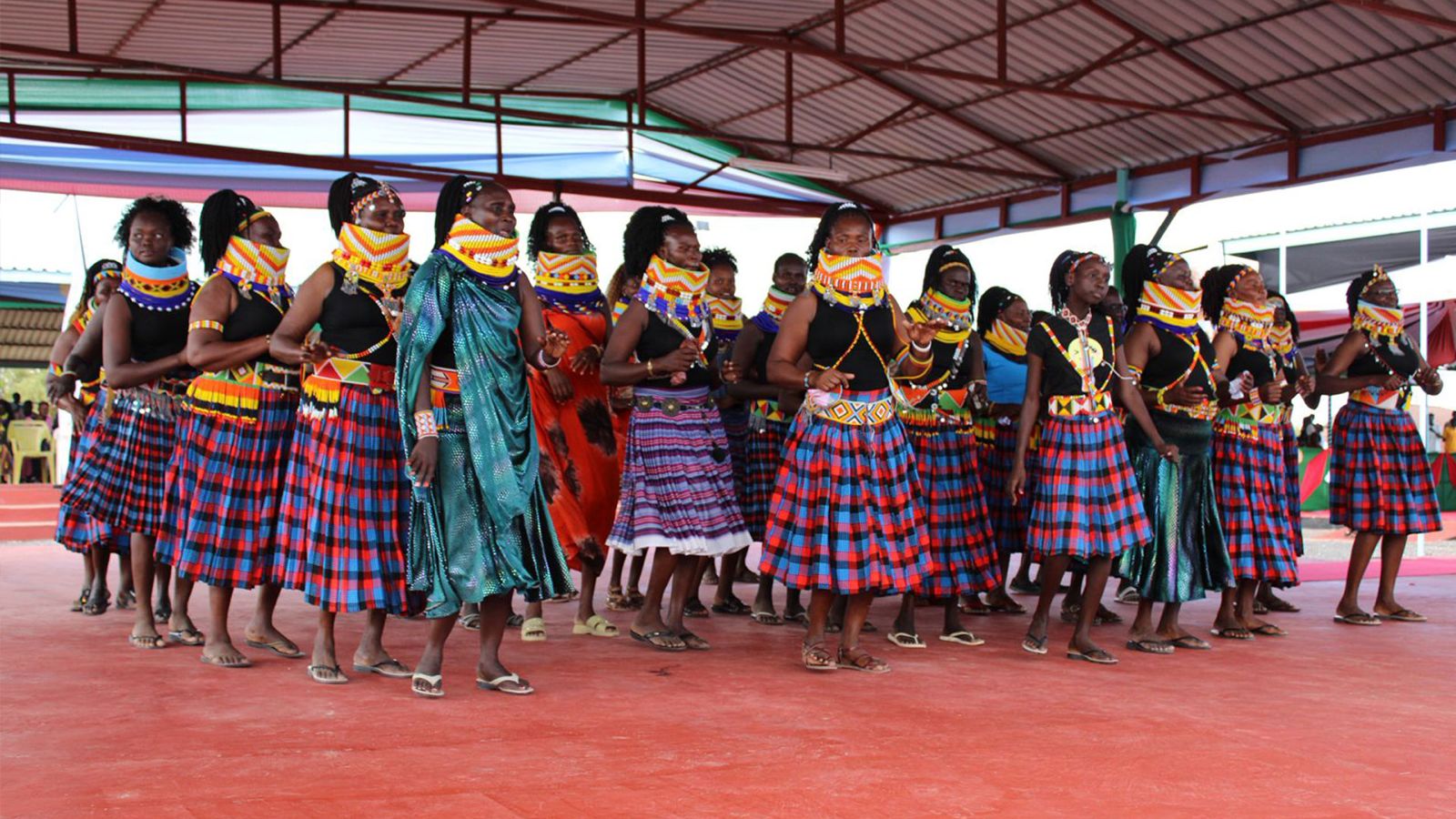 Dancers perform at the Turkana Cultural Festival, held in Lodwar, northern Kenya, on December 15, 2025. /CGTN Africa