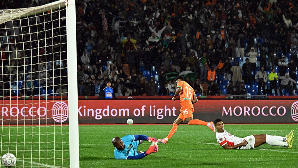 Côte d'Ivoire’s Amad Diallo celebrates scoring against Mozambique in their Group F clash at AFCON 2025, December 24. /CFP