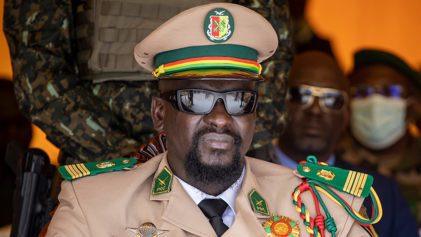 File photo: On September 22, 2022, in Bamako, Mali, Mamady Doumbouya, leader of the Guinean military government, watched the Independence Day parade./CFP