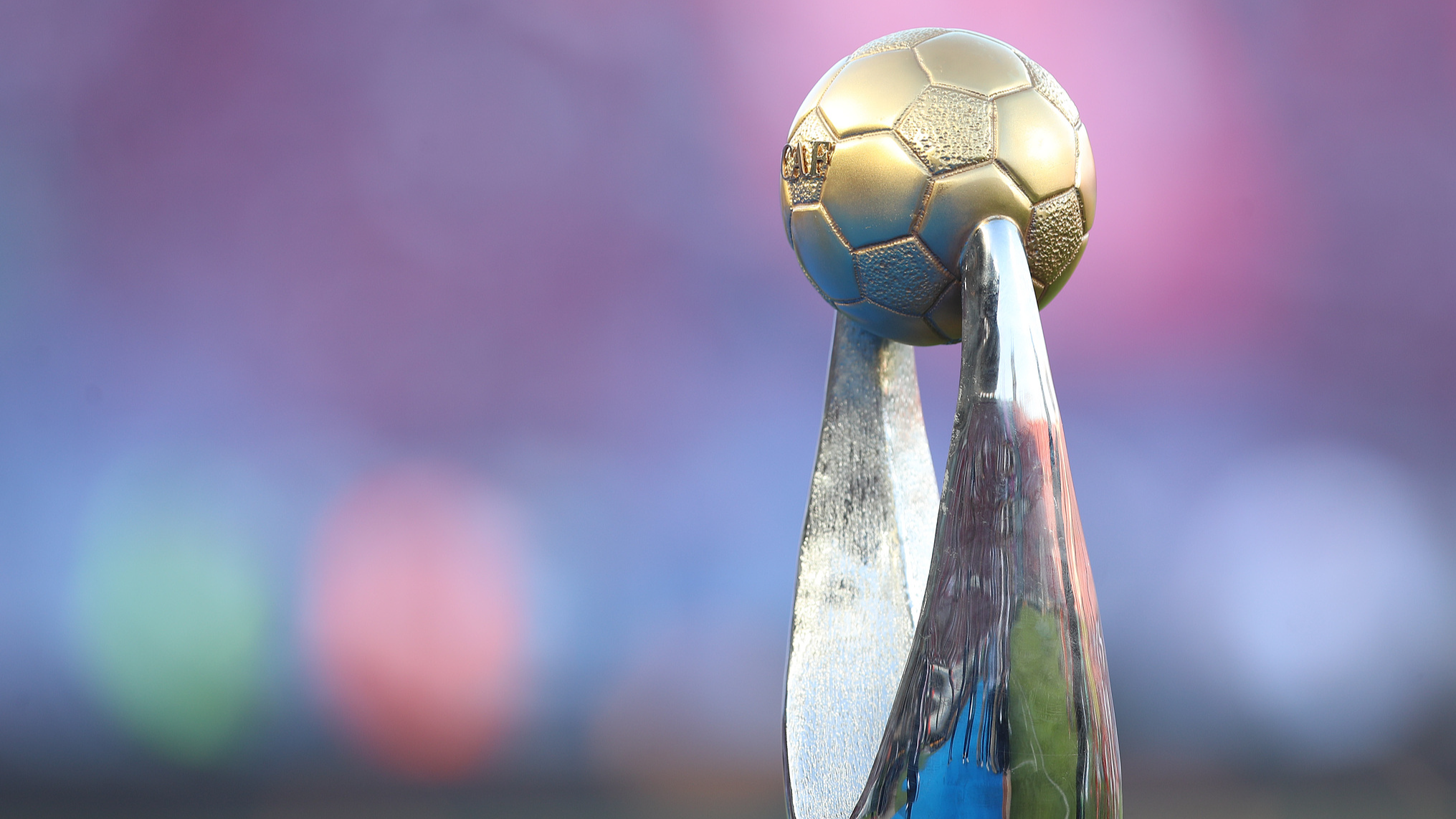 A general view of the trophy during the CAF Champions League 2022/23 Wydad and Al Ahly 2d Leg held at Mohammed V Stadium in Casablanca, Morocco./CFP