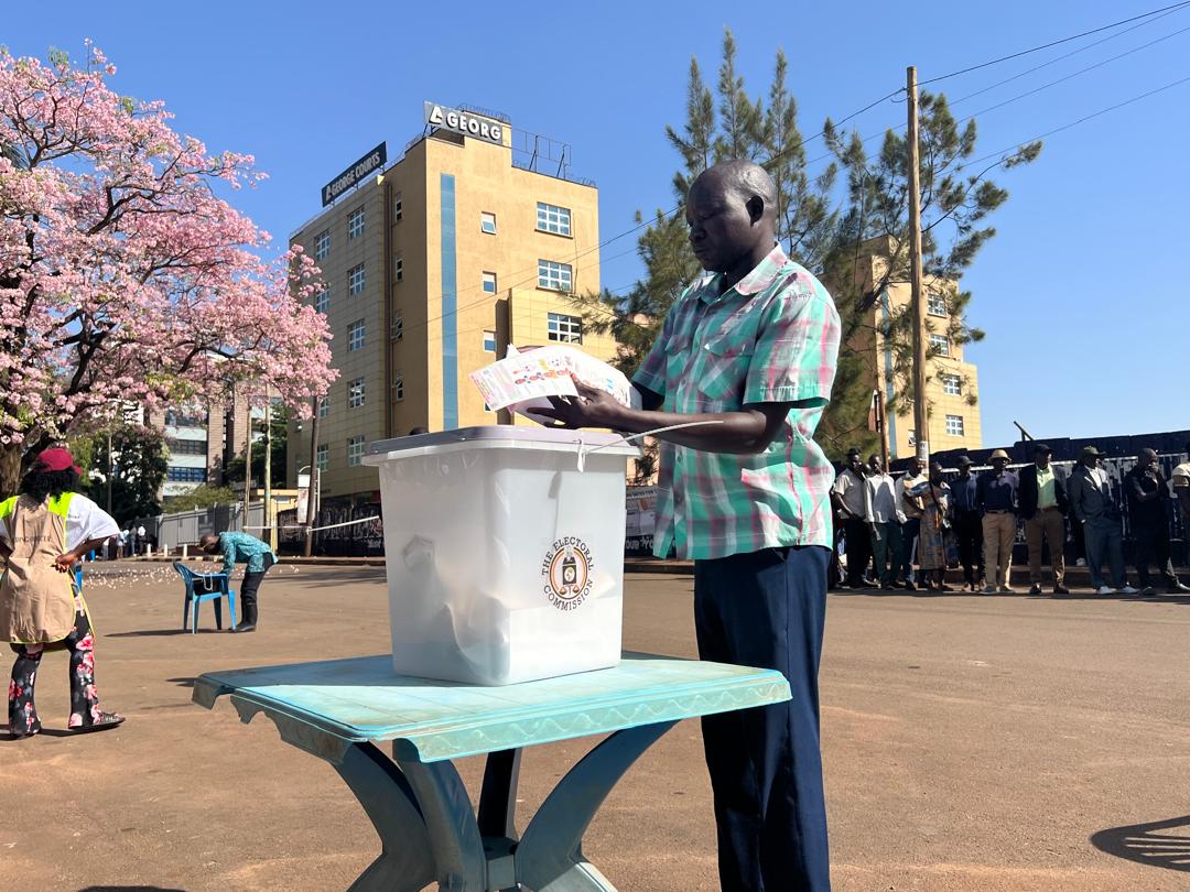 Voter displaying ballot paper in Uganda after voting, January 15, 2026. /CGTN Correspondent Isabel Nakirya.