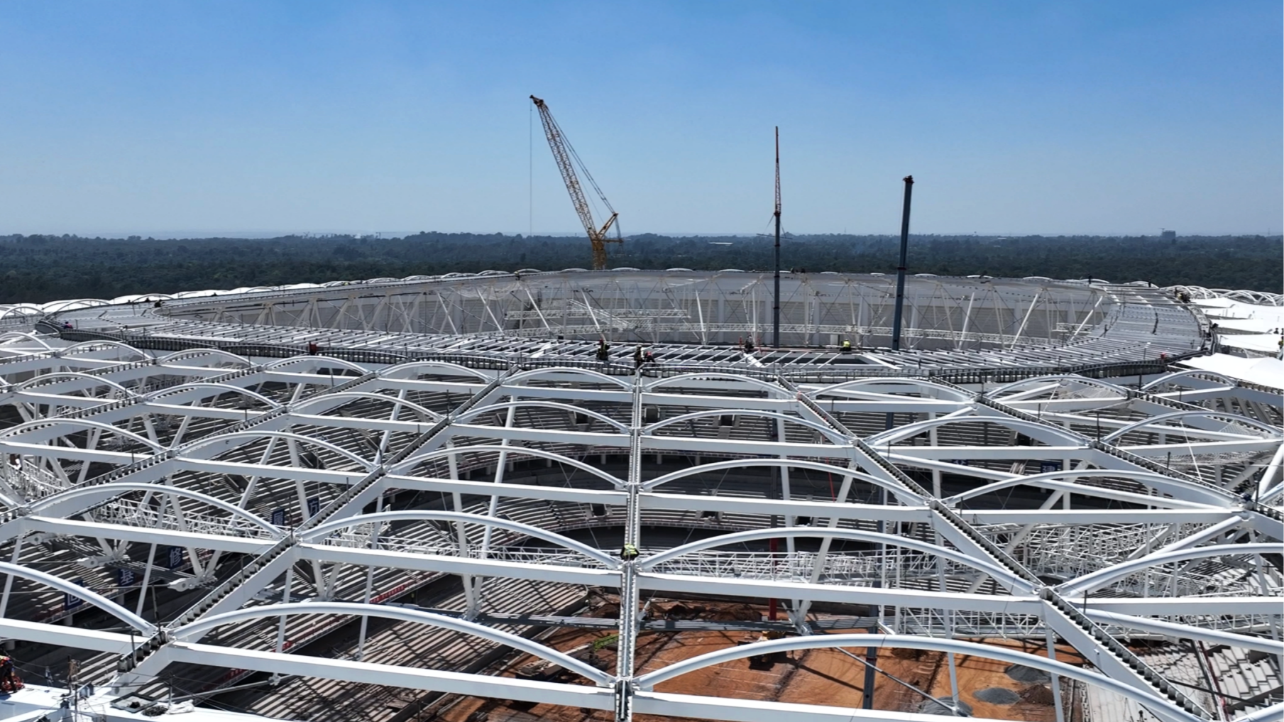 Aerial view of Talanta Sports City project in Nairobi, January 14, 2026. /Photo by CGTN Digital Media Producer Kelvin Mokaya