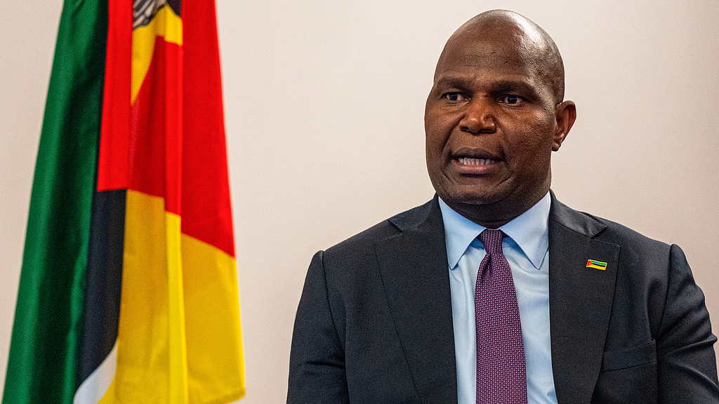 On December 8, 2025, in Porto, Portugal, Mozambican President Daniel Chapo gave an interview at the Sheraton Porto Hotel. /VCG