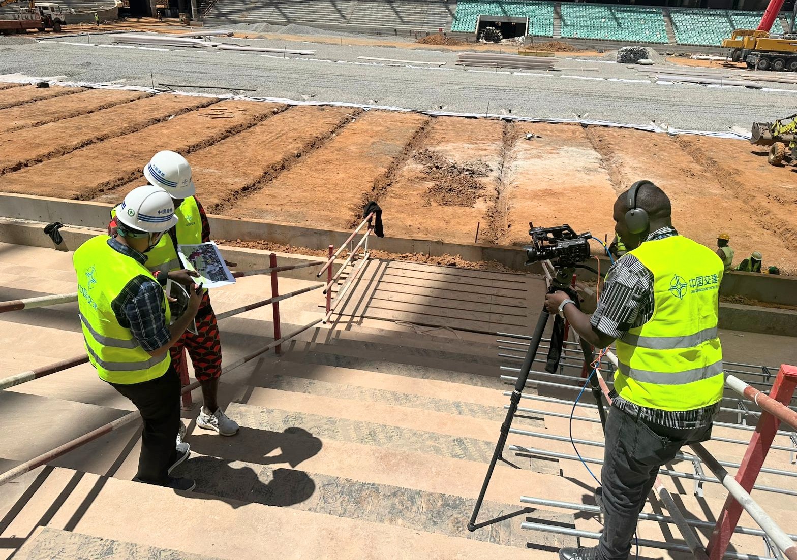 CGTN Africa team conducted a livestream inside Talanta Sports Stadium in Nairobi, Kenya. (Photo/CGTN Africa)