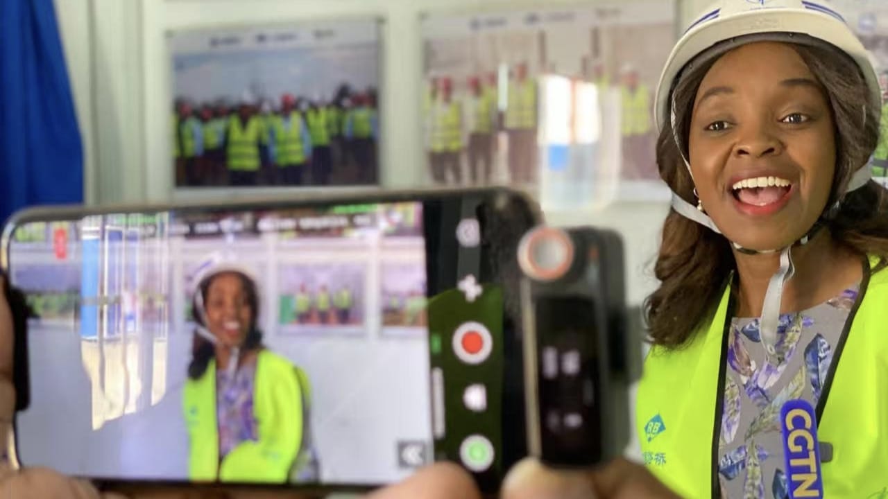 CGTN Africa reporter Peninah Karibe conducted a livestream inside the showroom of Talanta Sports Stadium in Nairobi, Kenya, January 20, 2026. /CGTN Africa 