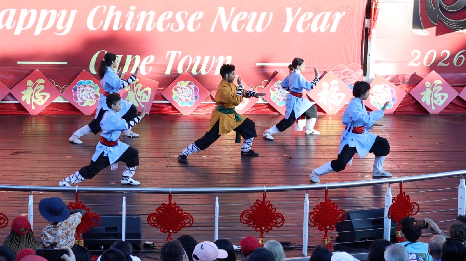 Kung fu performers at the 2026 Chinese New Year Gala at the V&A Waterfront in Cape Town, South Africa, February 1, 2026. /CMG