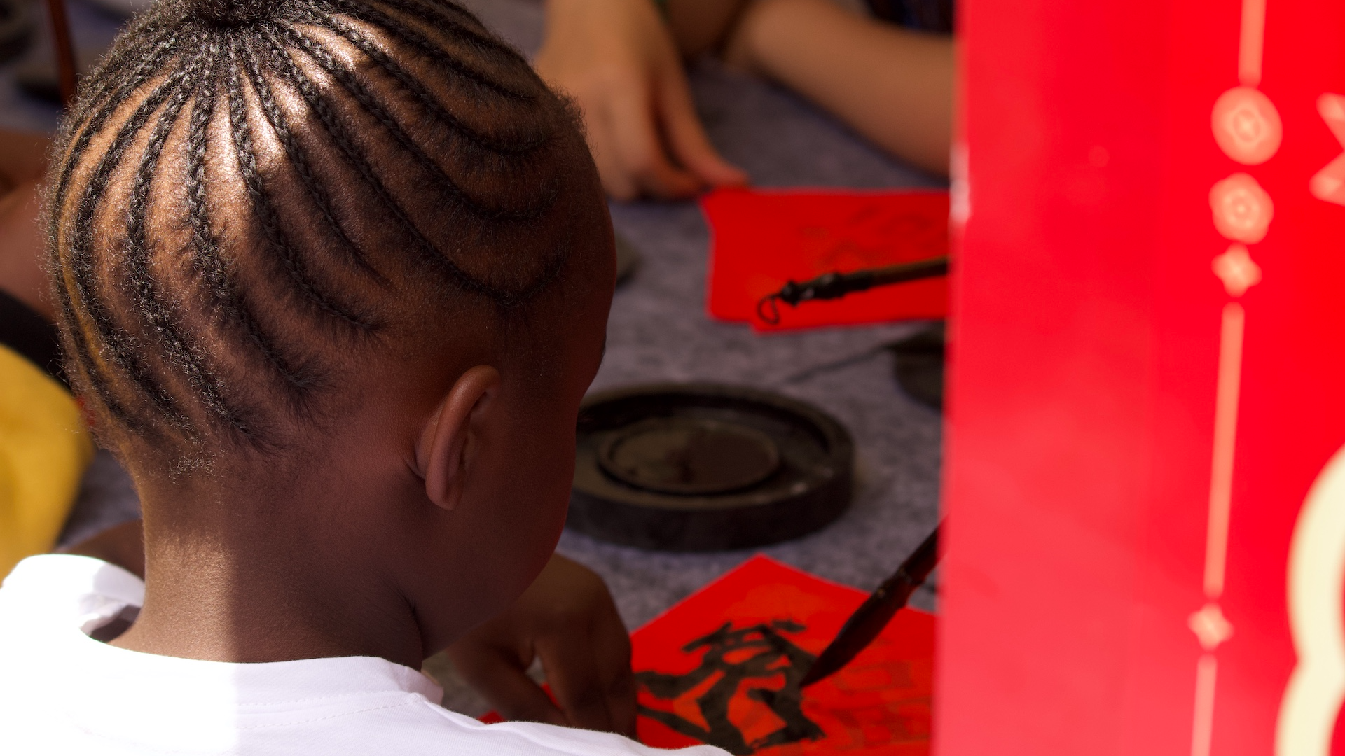 People practice calligraphy at the 2026 Chinese New Year Gala in Nairobi, Kenya, on February 8, 2026.