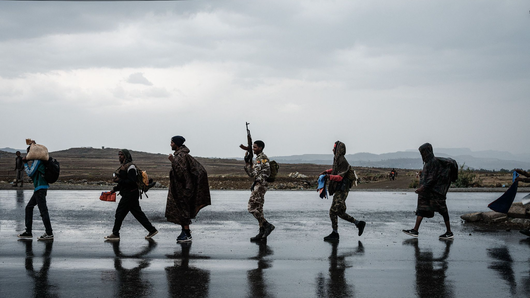 Soldiers of the Tigray People's Liberation Front (TPLF) marched in formation in Mekele, the capital of Tigray Region, Ethiopia on June 30, 2021. /CFP