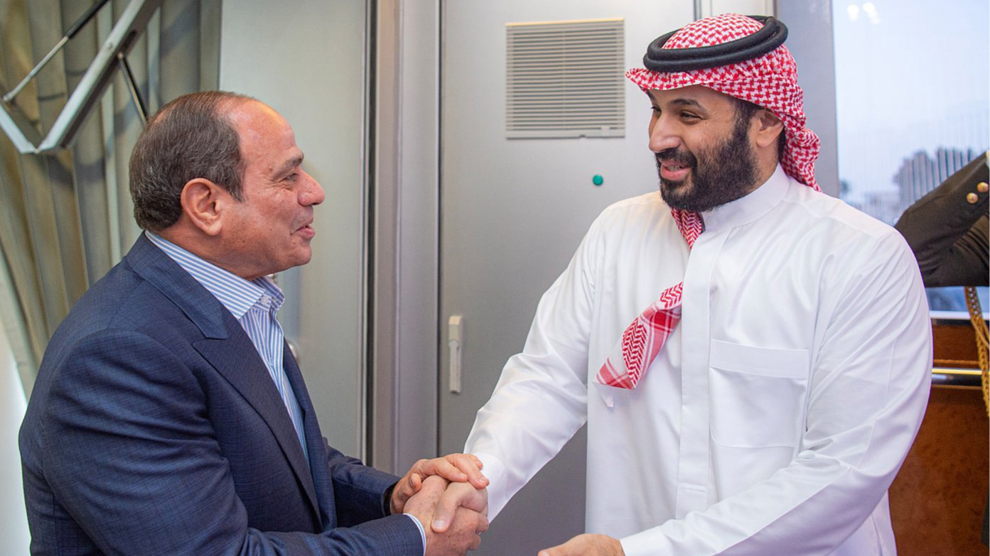 Egyptian President Abdel Fattah al-Sisi arrived in Jeddah, Saudi Arabia, where he was greeted at King Abdulaziz International Airport by Saudi Crown Prince and Prime Minister Mohammed bin Salman Al Saud, February 23, 2026. /CFP