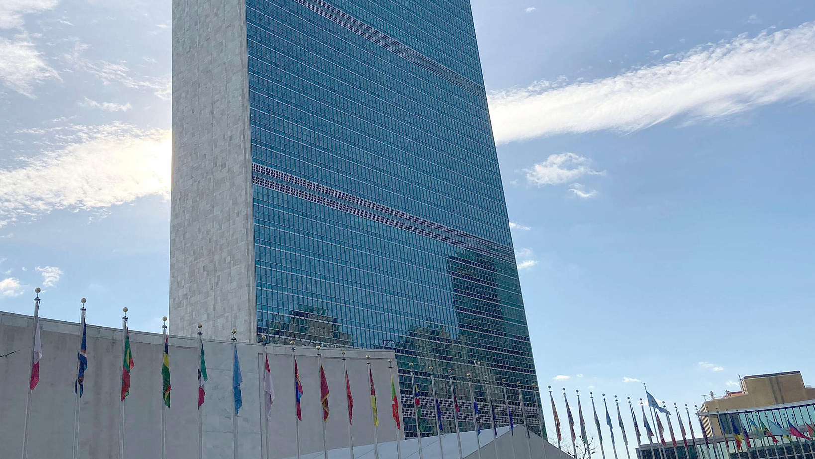 General views of the buildings at the Headquarters of The United Nations in Midtown Manhattan, New York City on December 15, 2020. /VCG