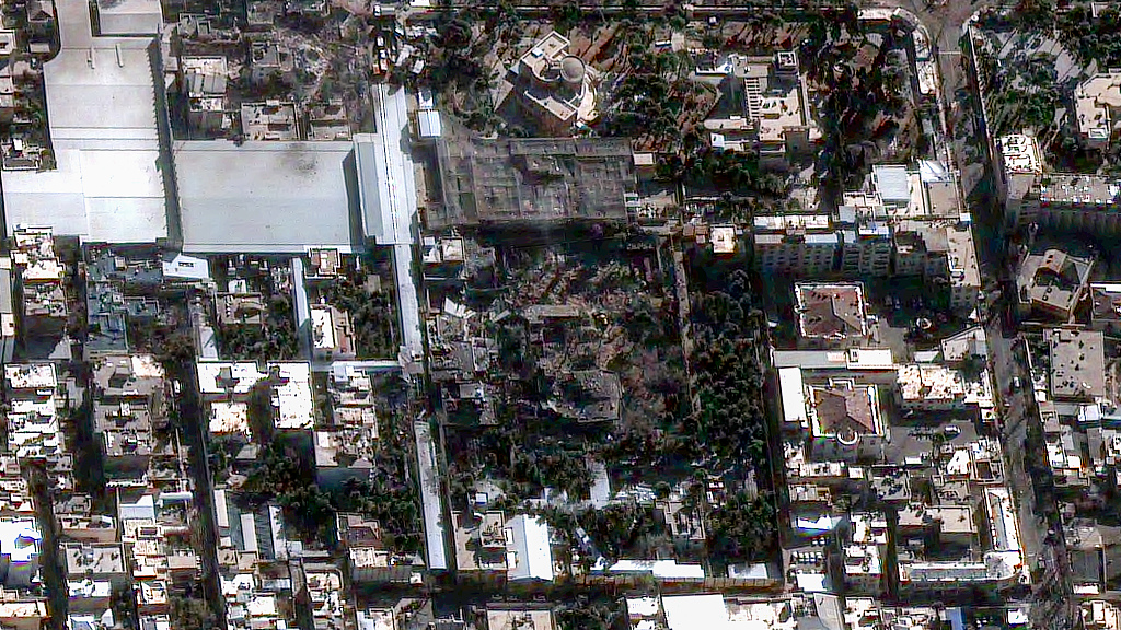 This image provided by Airbus shows the strike on Iranian Supreme Leader's compound on Saturday, February 28, 2026, Tehran, Iran. /CFP