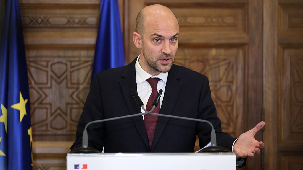 French Foreign Minister Jean-Noel Barrot speaks at a press conference in Beirut, Lebanon, February 6, 2026. / CFP