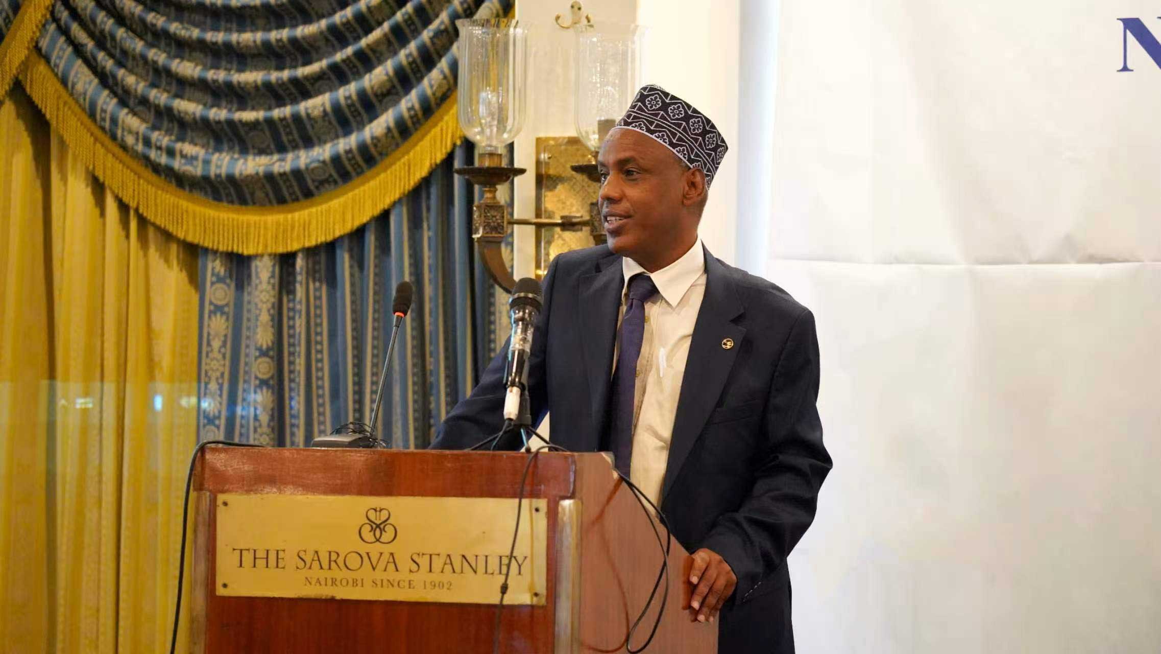 Bishar Fille Elmi, Director of Livestock Production in the Ministry of Agriculture and Livestock Development, delivers a speech at the workshop in Nairobi, Kenya, on March 18, 2026. /CGTN Africa's Hong Chuxi