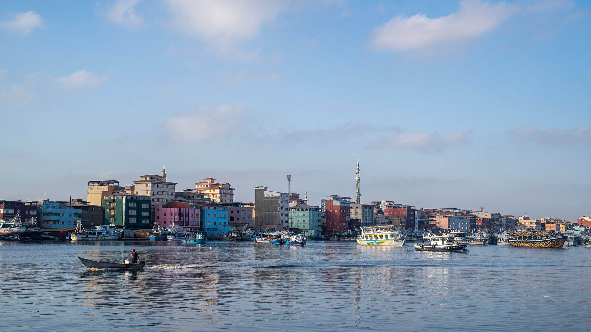 File photo: Fishing boats at a port in Damietta, 200 km northeast of Cairo, Egypt, on July 2, 2024. /CFP