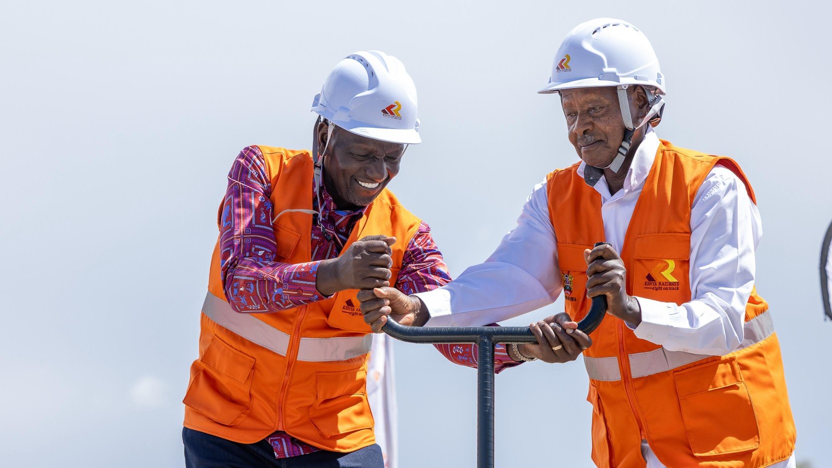 Uganda's President Yoweri Museveni and Kenya's President William Ruto at the launch of the extension of the Standard Gauge Railway from Kisumu to the Malaba border, March 21, 2026. /Photo by State House Kenya