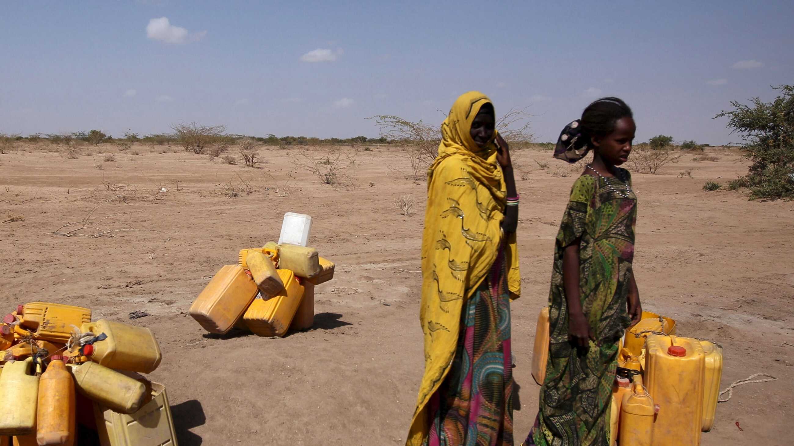 Women wait to collect water in the drought stricken Somali region, Ethiopia, January 26, 2016. /Reuters