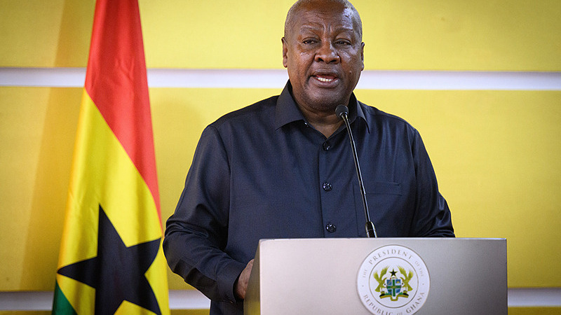 Ghana's President John Dramani Mahama at a past press conference in Accra, Ghana on November 3, 2025. /VCG