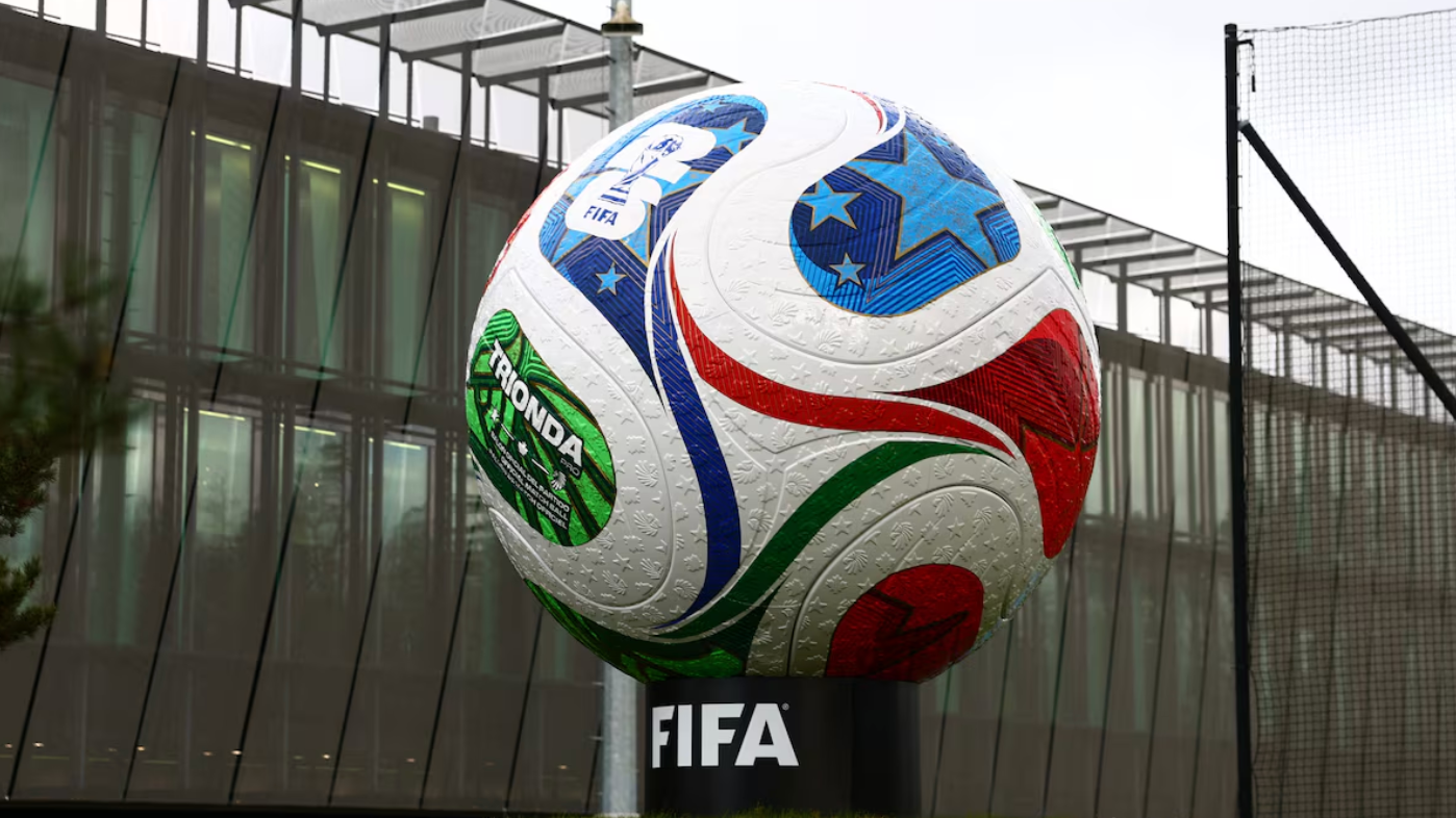 General view of a replica of Trionda, the official match ball for the FIFA World Cup 2026, on November 20, 2025. /Reuters