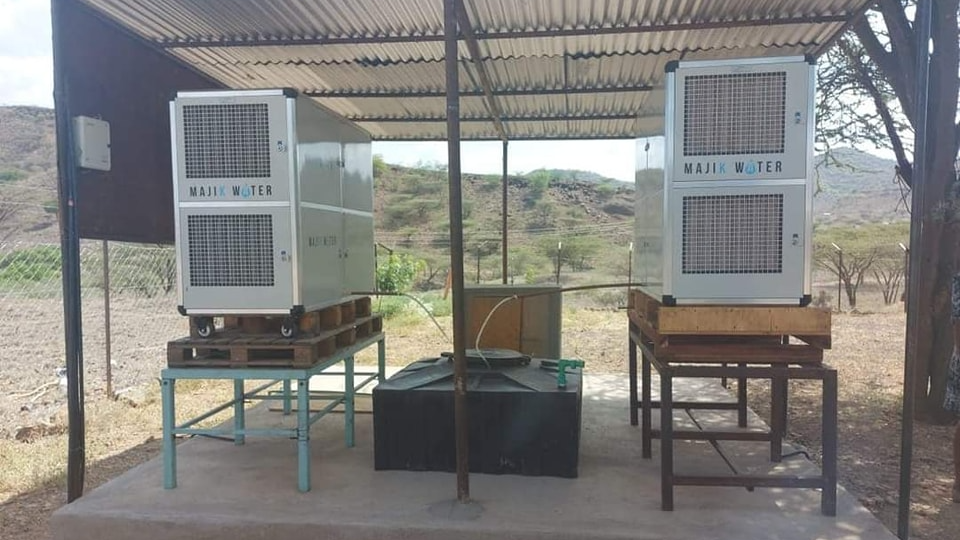An atmospheric water generator at one of Majik Water's stations in Kenya, June 13, 2023. /Beth Koigi