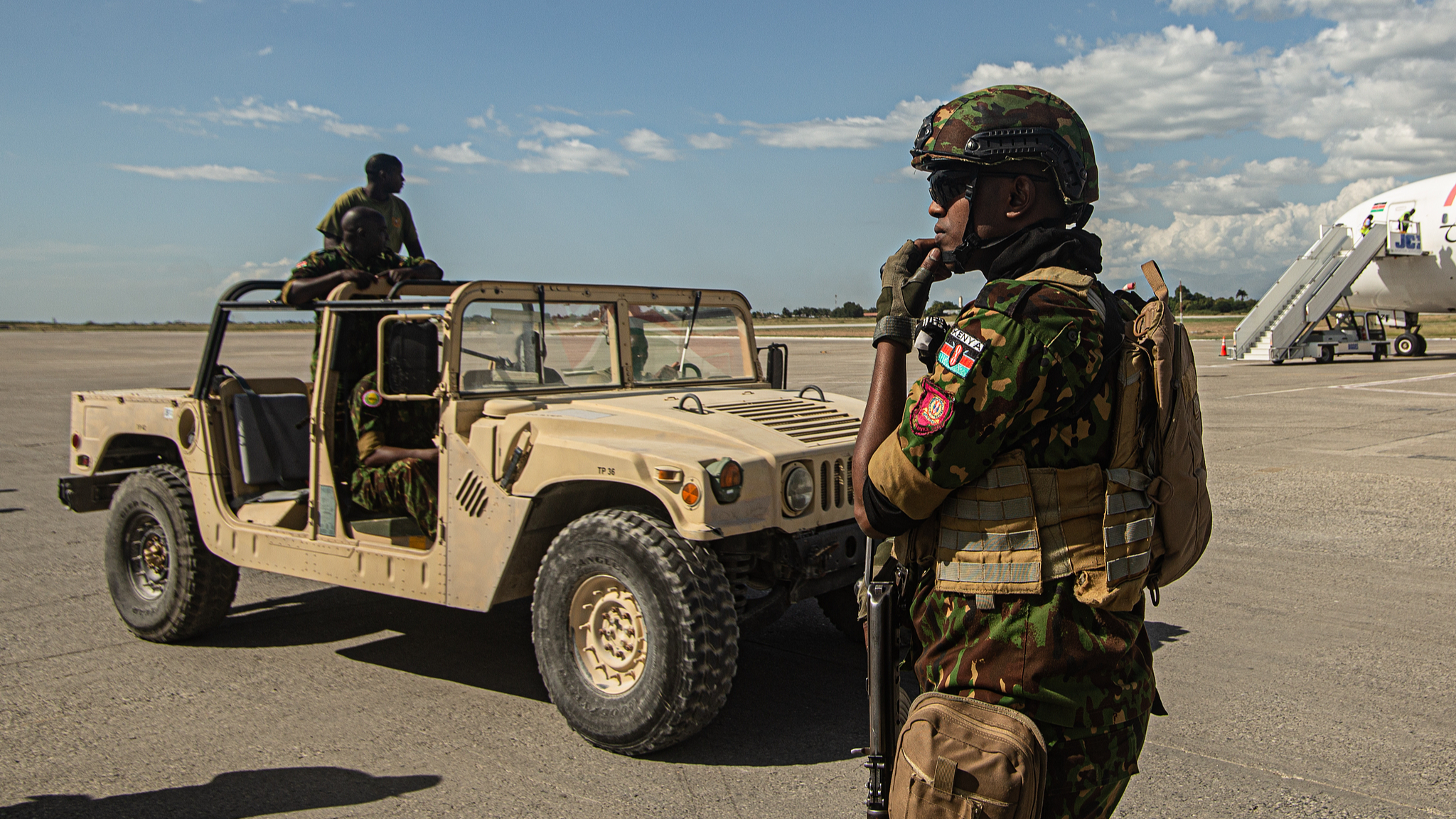 Members of Kenya's fifth contingent arrived at Toussaint Louverture International Airport in Port-au-Prince, Haiti, December 8, 2025. /CFP