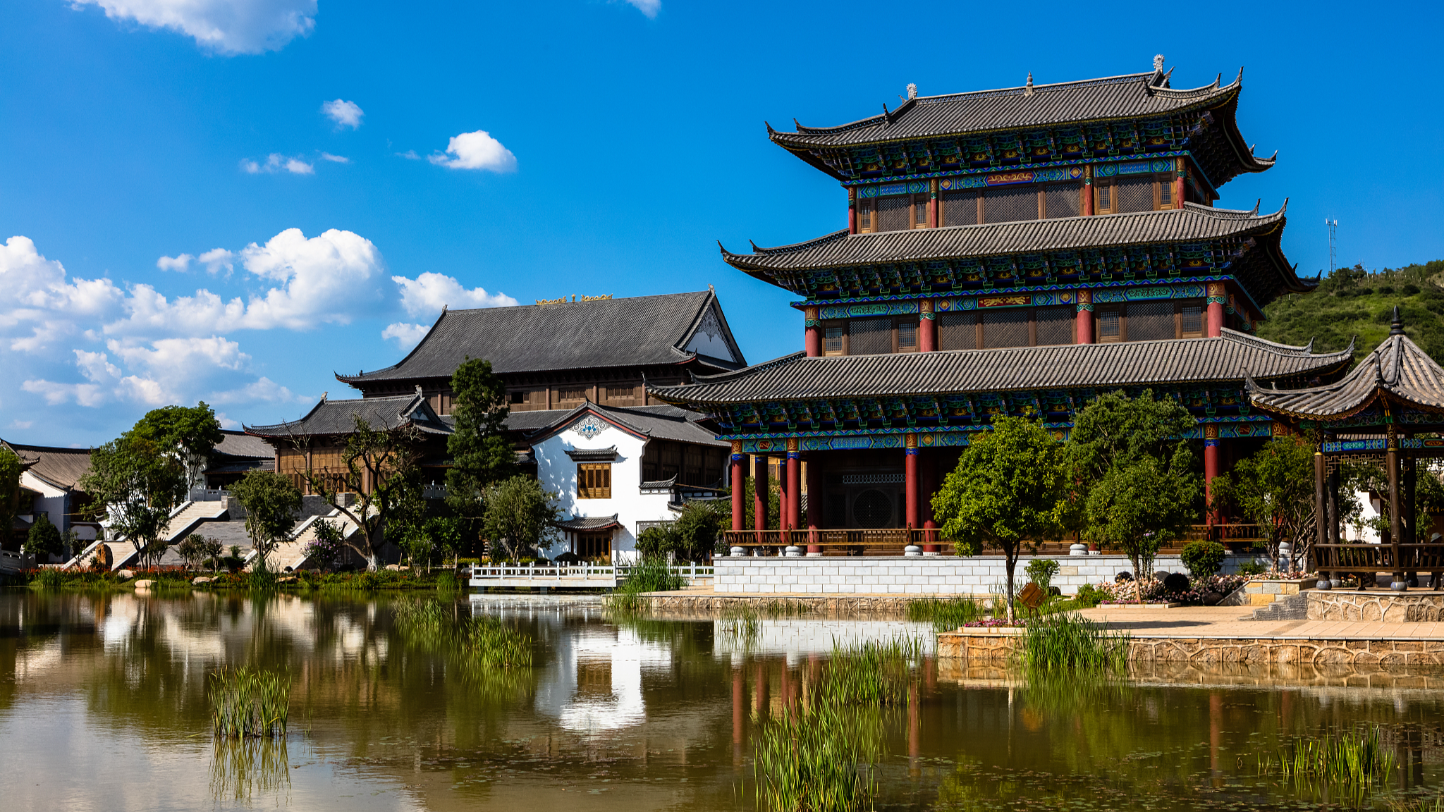 View of Jianchuan Wood Carving Art Town in Yunnan Province, China, September 4, 2021. /CFP