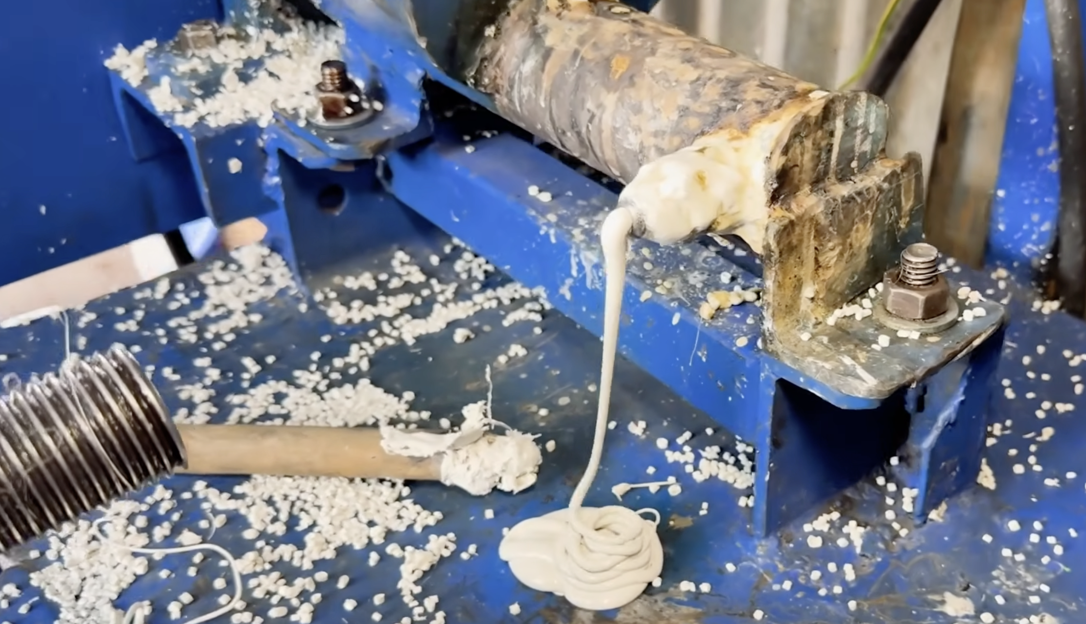 White polypropylene pellets ready to be poured into the extruder hopper for molding into chess pieces in Nairobi, Kenya, April 19, 2026. /Kijiji Solutions