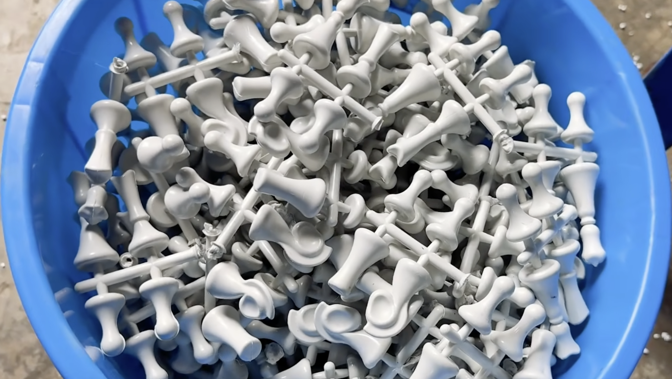 Turning plastic waste into chess pieces