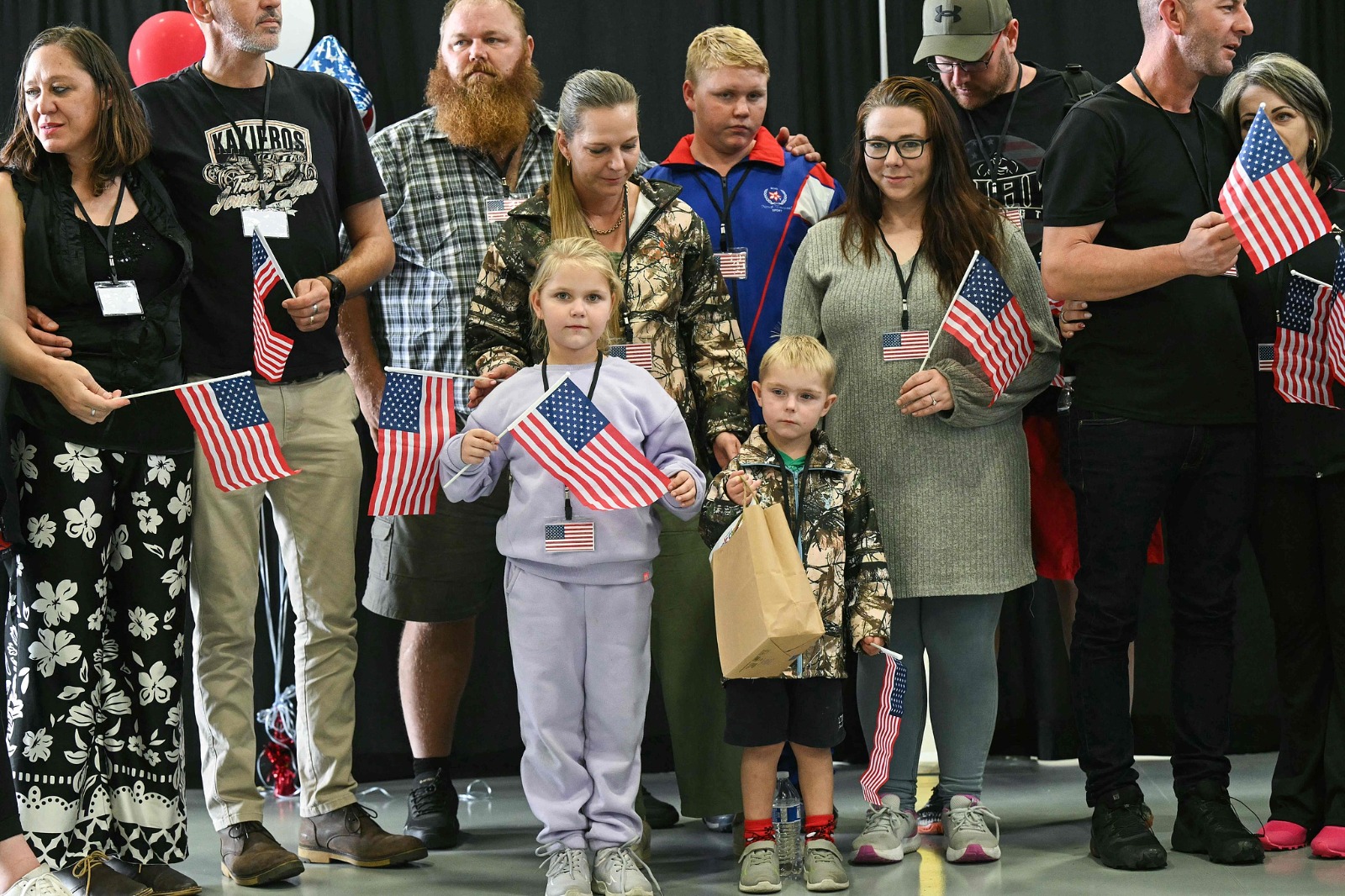 The first group of Afrikaans settlers from South Africa is pictured arriving at Dulles International Airport on December 17, 2025. /CFP