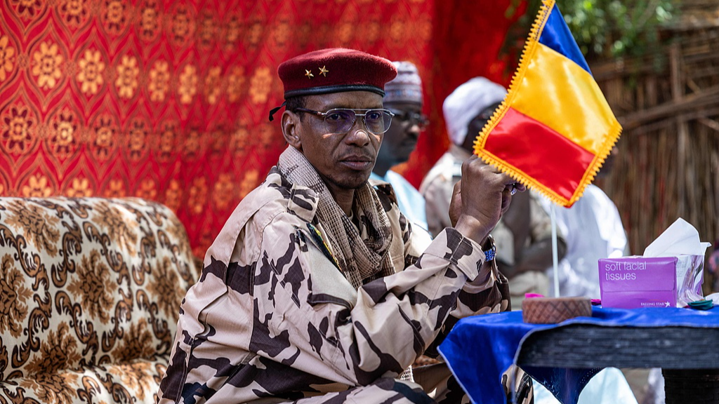 The governor of Lake Chad Province, General Saleh Haggar Tidjani, looks on during his visit to the town of Ngouboua in Lake Chad Province on May 3, 2026. /CFP