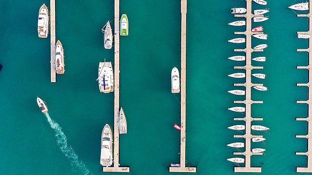 Aerial view of the Qingdao Olympic Sailing Center (Qingdao International Sailing Center) on April 27, 2021. /CFP