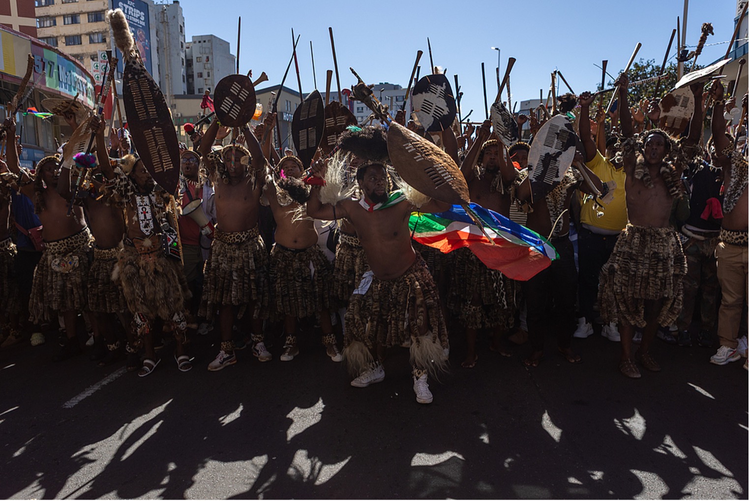 Members of civil society organizations march to demand stricter enforcement of immigration regulations concerning undocumented immigrants and foreign nationals in Durban, South Africa, May 6, 2026. /CFP