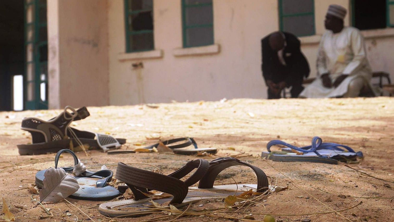 File image of sandals are strewn in the yard of a school northeast Nigeria after several girls were kidnapped by Boko Haram militants on February 21, 2018. /CFP