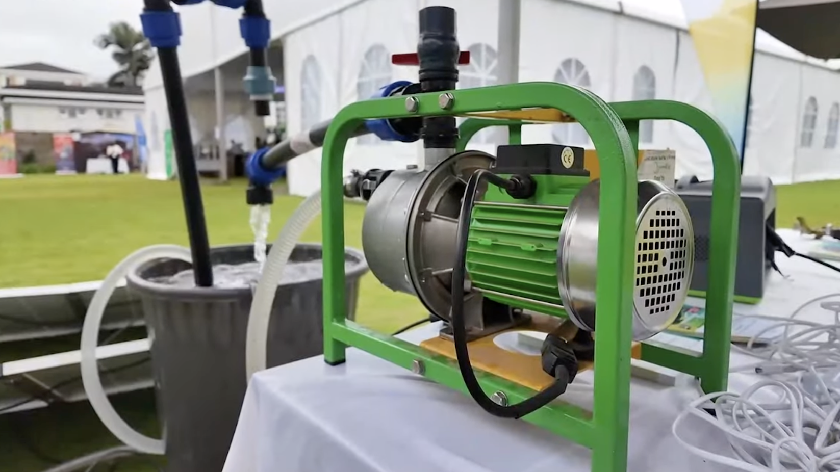 A low-cost solar pump on display at the China-Africa Agri-Tech Industrial Cooperation Forum in Nairobi, Kenya, on Tuesday, June 9, 2026. /CGTN Africa