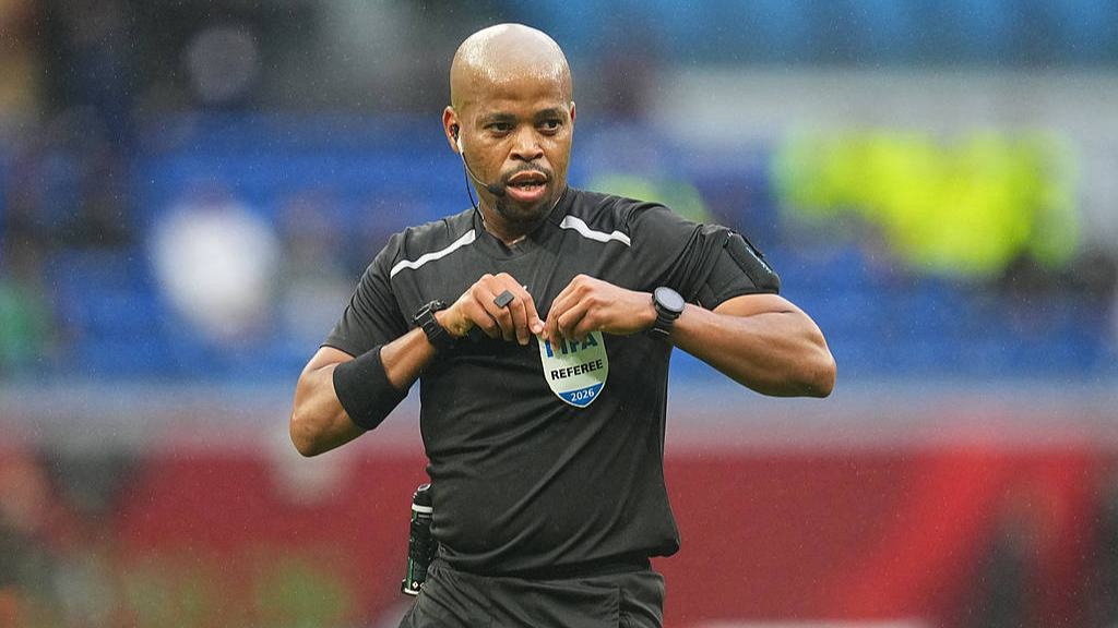 Abongile Tom gestures during the quarter final match between Senegal and Mali at Tangier Stadium, Tangier, Morocco on January 9, 2026. /CFP