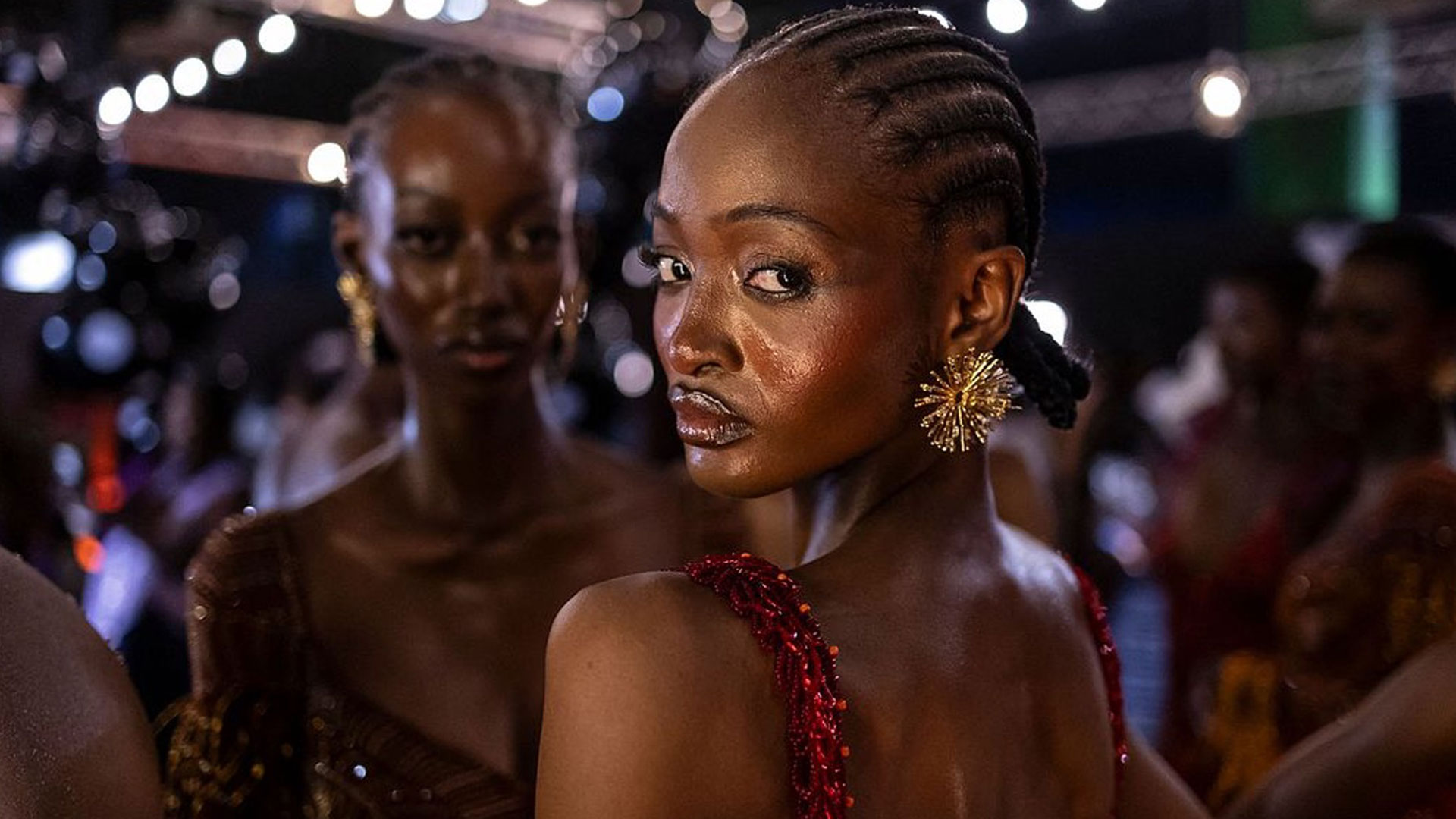 A model poses after a private fashion show at Lagos Fashion Week in Lagos on October 29, 2025. /CFP